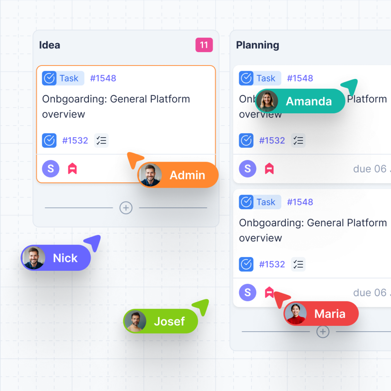 Illustration of disconnected team collaboration