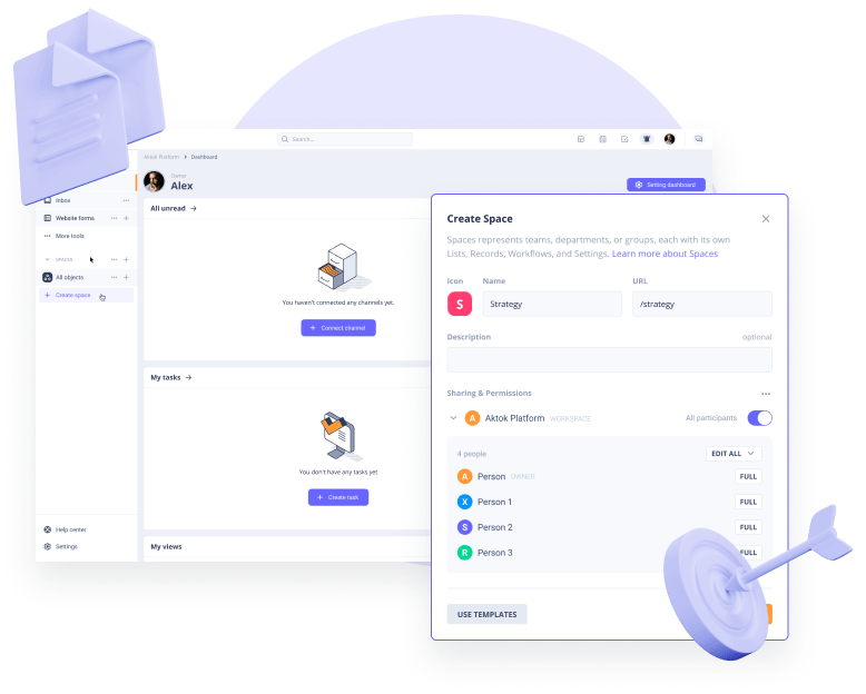 Dashboard showing multiple goals