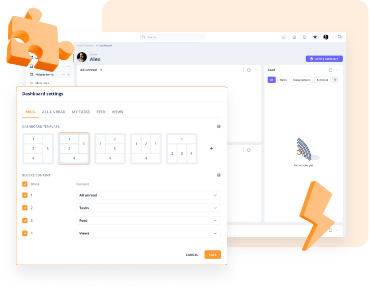 Dashboard has time sheet