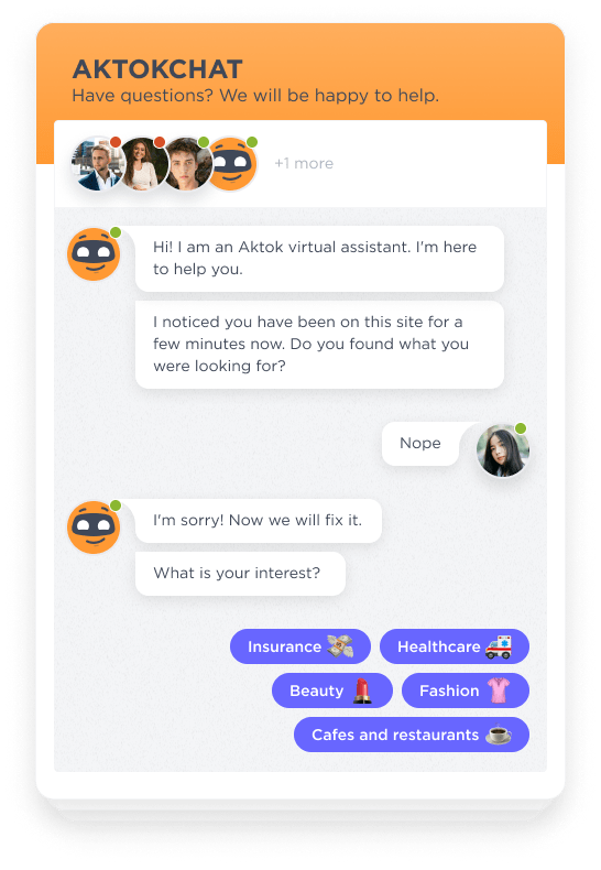 A Chat bot Guiding a person
